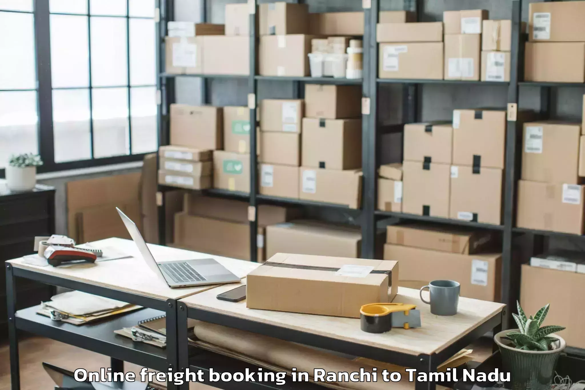 Top Ranchi to Thanjavur Airport Tjv Online Freight Booking Available